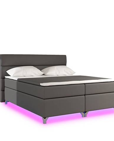 Avellino 180 čalúnená manželská posteľ s úložným priestorom sivá (Soft 29)