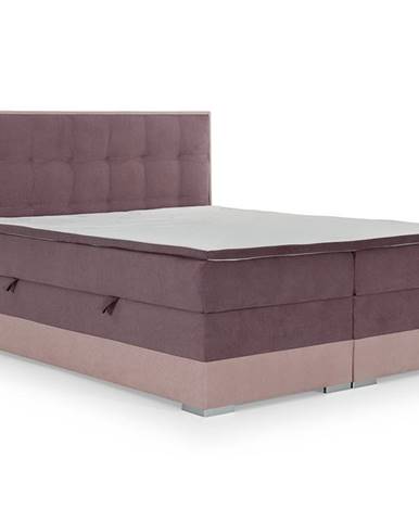 Dalino 160 čalúnená manželská posteľ s úložným priestorom fialová