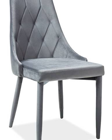 Trix Velvet jedálenská stolička sivá