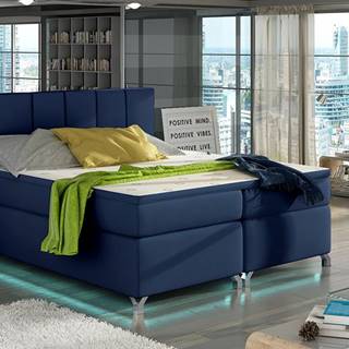 Barino 180 čalúnená manželská posteľ s úložným priestorom modrá