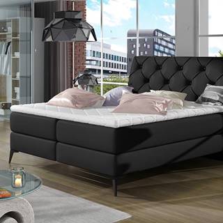 Lazio 180 čalúnená manželská posteľ s úložným priestorom čierna (Soft 11)
