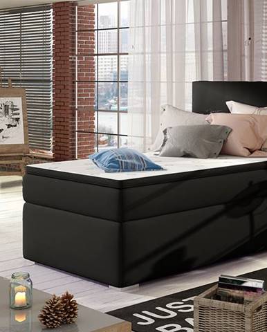 Rodrigo 90 P čalúnená jednolôžková posteľ s úložným priestorom čierna (Soft 11)