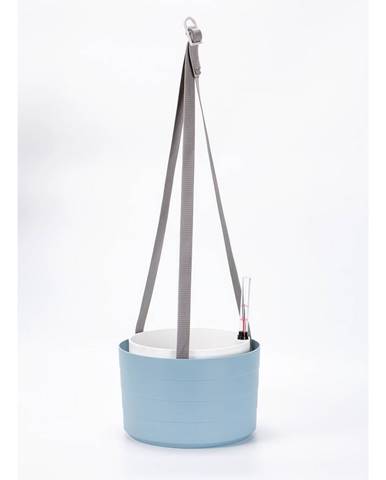 Plastia Samozavlažovací závesný kvetináč Berberis sivo-modrá + biela, pr. 26 cm