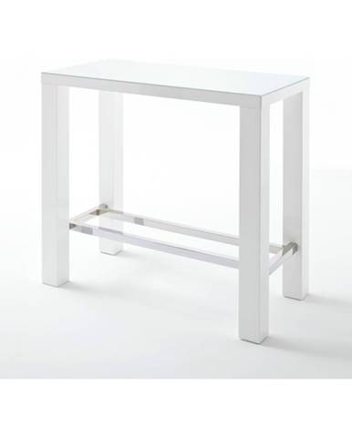 Barový stôl GERARD 120 biela/sklo