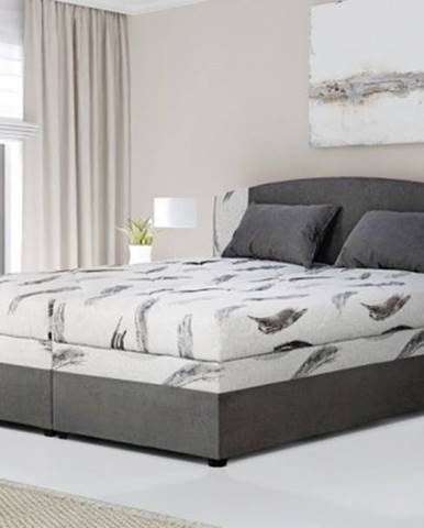 Čalúnená posteľ Kappa 180x200, sivá, vr. matracov, roštu a ÚP