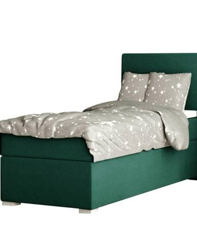 Boxspringová posteľ jednolôžko zelená 80x200 pravá SAFRA
