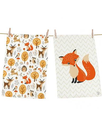 Butter Kings Kuchynská utierka Animals in forest, 50 x 70 cm, sada 2 ks Butter Kings