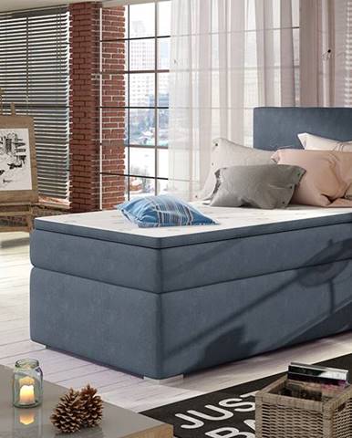Rodrigo 90 L čalúnená jednolôžková posteľ s úložným priestorom modrá