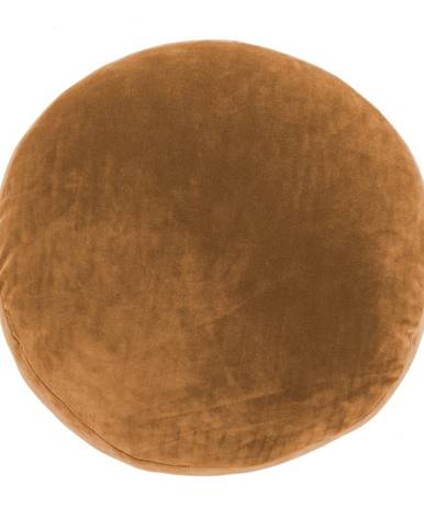 Oranžovo-hnedý dekoratívny vankúš z mikrovlákna Tiseco Home Studio Marshmallow, ø 40 cm