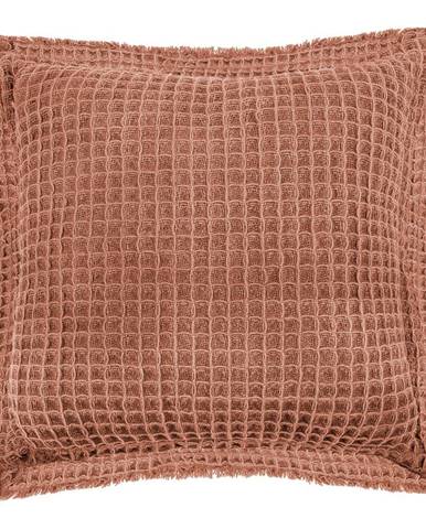 Oranžový bavlnený dekoratívny vankúš Tiseco Home Studio Waffle, 45 x 45 cm