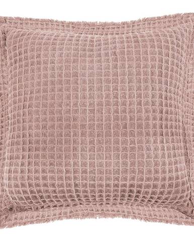 Ružový bavlnený dekoratívny vankúš Tiseco Home Studio Waffle, 45 x 45 cm