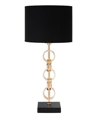 Stolová lampa v čierno-zlatej farbe Mauro Ferretti Glam Rings, výška 54,5 cm