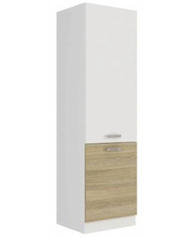 Vysoká kuchynská skriňa Latte 60DK-210, dub latte / biely lesk, šírka 60 cm%