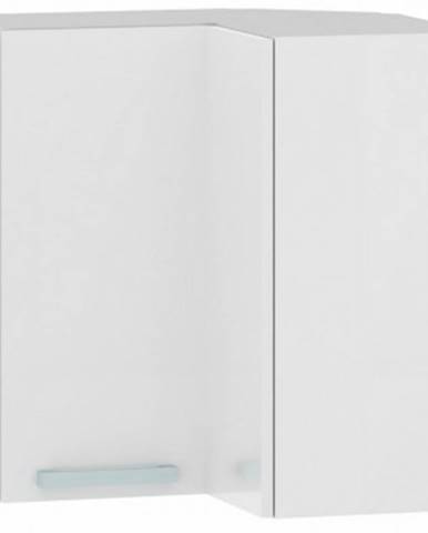 Horná rohová kuchynská skrinka One EH65RL, biely lesk, šírka 65 cm