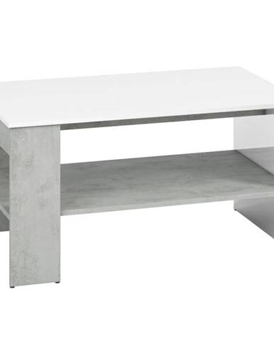 Konferenčný stolík Lumens 10 biely lesk/betón