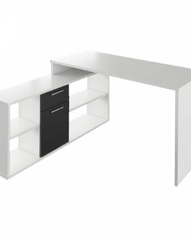 PC stôl biela/čierna NOE NEW