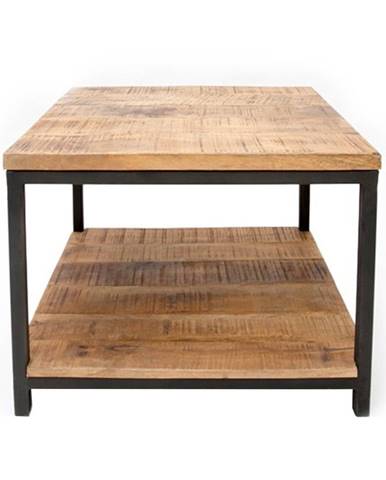 Čierny konferenčný stolík s doskou z mangového dreva LABEL51 Vintage, 60 × 60 cm