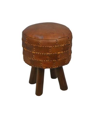 Stolička z hovädzej kože HSM collection Art of Nature Vintage Cognac, ⌀ 33 cm