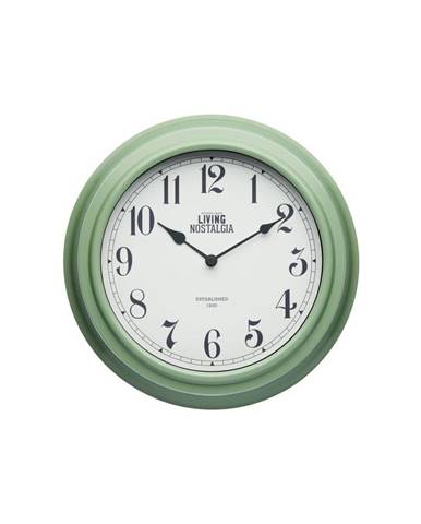 Zelené nástenné hodiny Kitchen Craft Living Nostalgia, ⌀ 25,5 cm