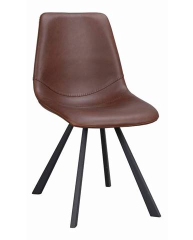 Hnedá jedálenská stolička s čiernymi nohami Rowico Alpha