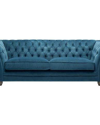 Ambia Home POHOVKA CHESTERFIELD, textil, tyrkysová, farby dubu - tyrkysová, farby dubu