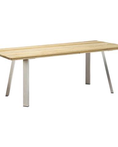 Amatio ZÁHRADNÝ STÔL, drevo, kov, 200/100/74 cm - strieborná, farby tíku