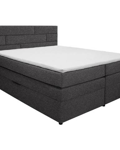 Carryhome POSTEĽ BOXSPRING, 160/200 cm, textil, tmavosivá - tmavosivá