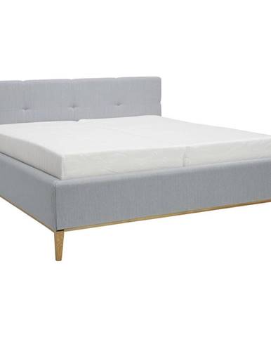 Moderano ČALÚNENÁ POSTEĽ, 180/200 cm, textil, svetlomodrá - svetlomodrá