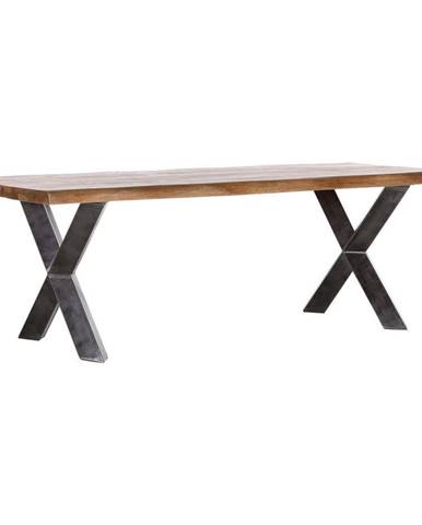 Voleo JEDÁLENSKÝ STÔL, masívne, mangové drevo, prírodné farby, čierna, 200/100/78 cm - prírodné farby, čierna