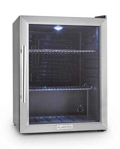 Klarstein Beersafe XL, chladnička s objemom 60 litrov, energet. trieda D, sklenené dvere, nerezová oceľ