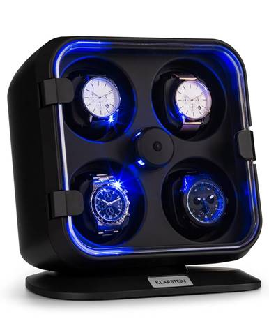 Klarstein Clover, naťahovač na hodinky, 4 hodiniek, 3 otáčania, 4 rýchlosti, modré LED osvetlenie, plastový kryt