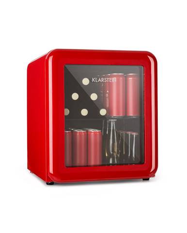Klarstein PopLife, chladnička na nápoje, chladnička, 48 litrov, 0 - 10 °C, retro dizajn, červená
