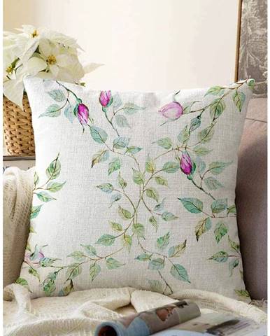 Béžová obliečka na vankúš s prímesou bavlny Minimalist Cushion Covers Roses, 55 x 55 cm