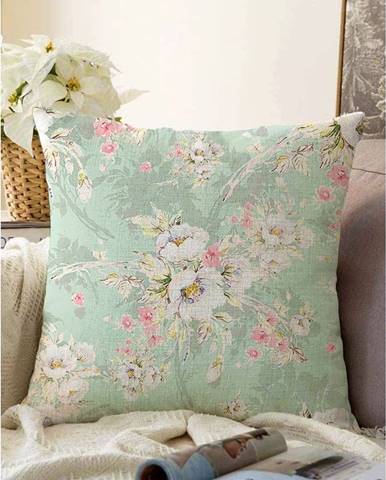Zelená obliečka na vankúš s prímesou bavlny Minimalist Cushion Covers Blossom, 55 x 55 cm