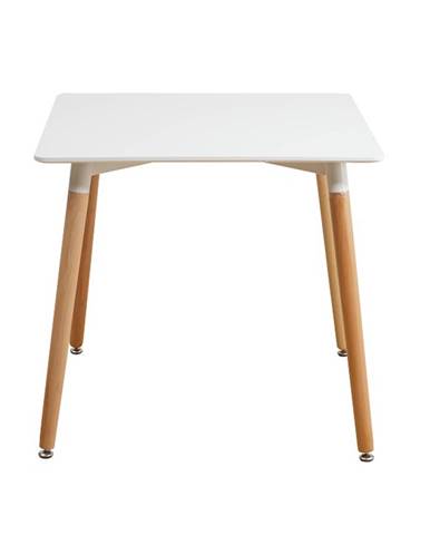 Jedálenský stôl biela/bukové nohy DIDIER  2 NEW rozbalený tovar