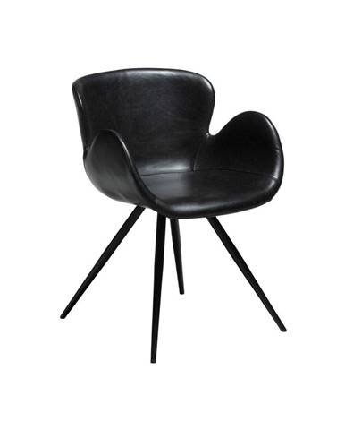 Čierna koženková stolička DAN-FORM Denmark Gaia