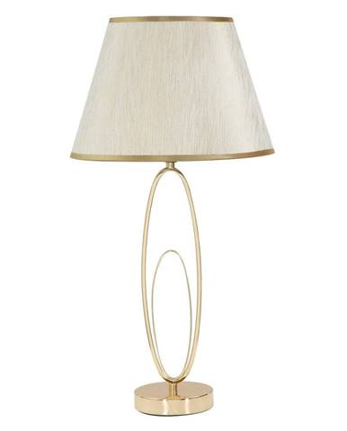 Biela stolová lampa s konštrukciou v zlatej farbe Mauro Ferretti Glam Flush