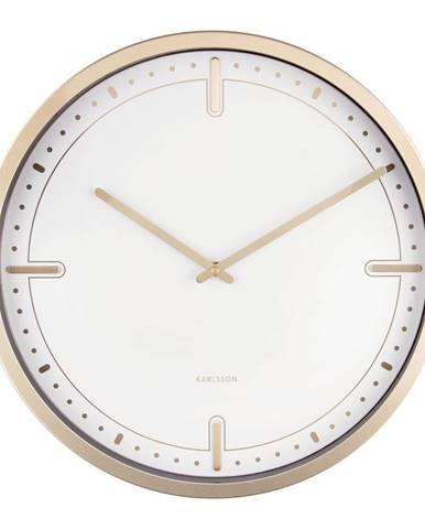 Biele nástenné hodiny Karlsson Dots, ø 42 cm