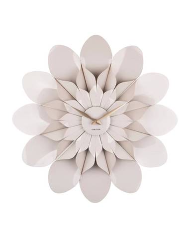 Sivé nástenné hodiny Karlsson Flower, ø 60 cm