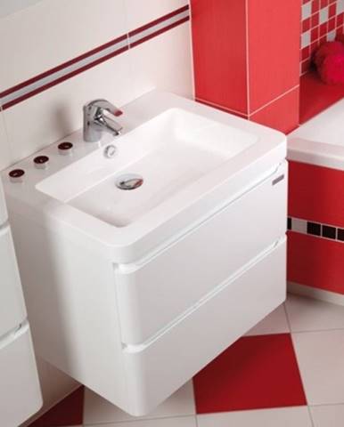 Kúpeľňová skrinka s umývadlom Praya závesná 64x53x48, biela,lesk