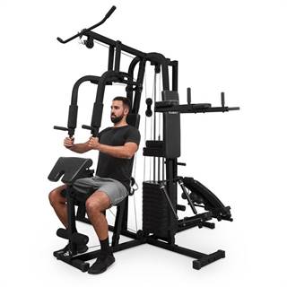 KLARFIT Ultimate Gym 9000, fitness stanica, 7 stanovíšť, do 150 kg, QR oceľ, čierna