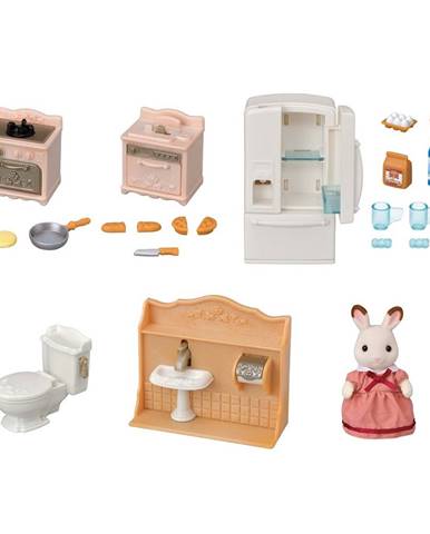 Sylvanian families 5449 štartovací set nábytku a Chocolate králik mamka