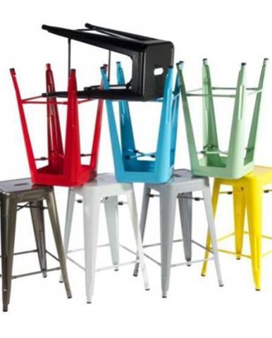 ArtD Barová stolička Paris 66cm inšpirovaná Tolix modrá