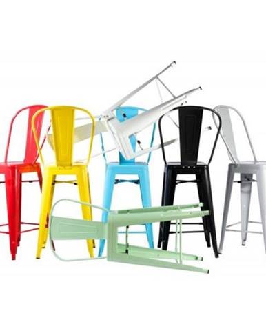 ArtD Barová stolička Paris Back inšpirovaná Tolix metalická