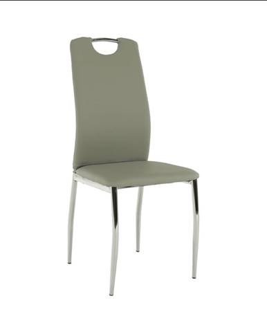 Jedálenská stolička ekokoža sivá/chróm ERVINA rozbalený tovar