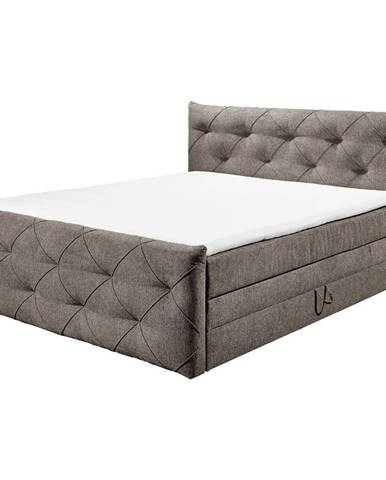 MID.YOU POSTEĽ BOXSPRING, 180/200 cm, textil, kompozitné drevo, hnedá - hnedá MID.YOU