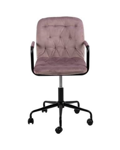 Ružová kancelárska stolička so zamatovým povrchom Actona Wendy
