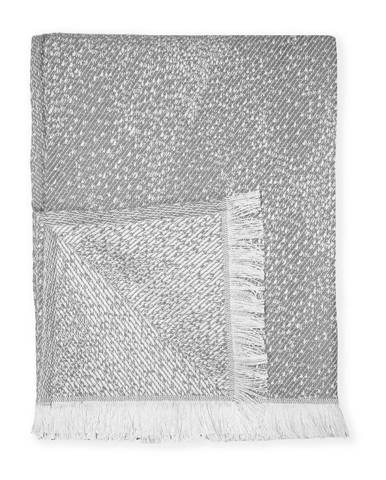 Sivý pléd s podielom bavlny Euromant Dotty Diamond, 140 x 180 cm
