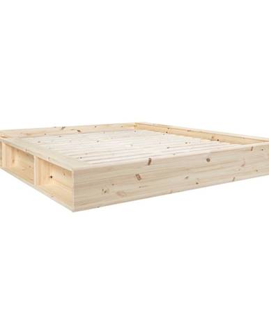 Dvojlôžková posteľ z masívneho dreva s úložným priestorom Karup Design Ziggy, 160 x 200 cm