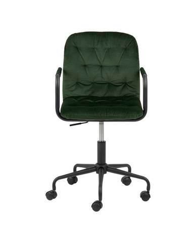 Zelená kancelárska stolička so zamatovým povrchom Actona Wendy